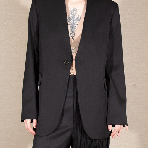 MM6 Margiela Stand Up Comedy Collarless Blazer 9